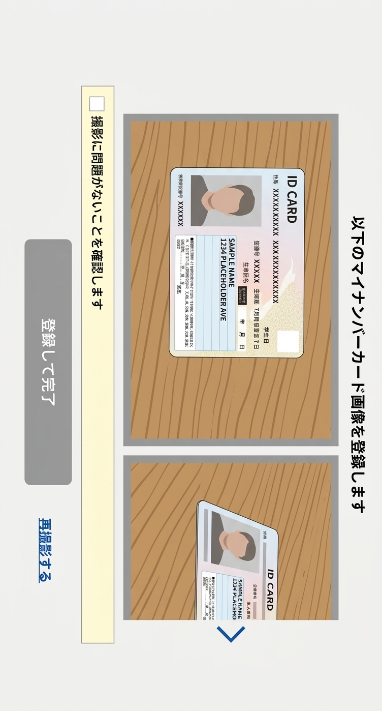 STEP11 撮影した本人確認書類を確認し、確認ボックスにチェックを入れて次に進むの画面