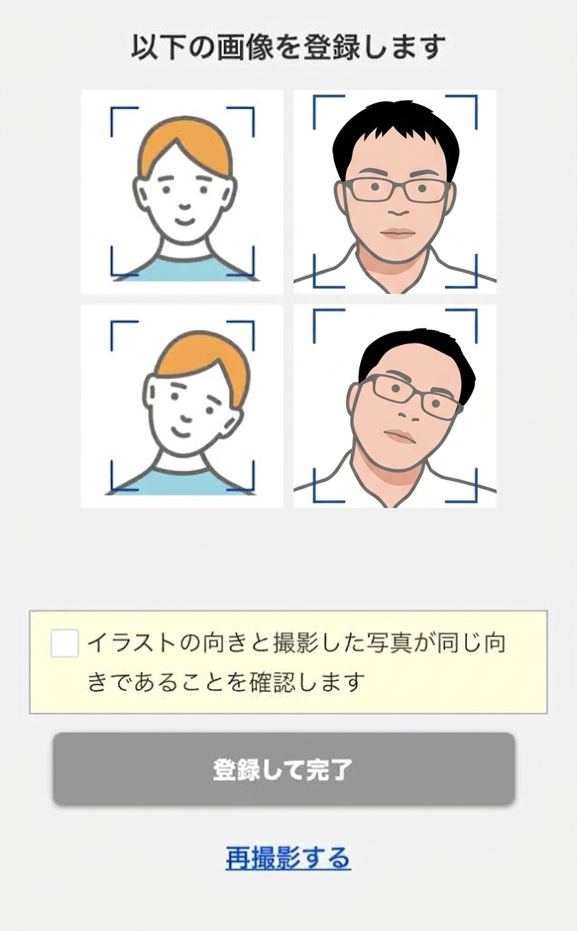 STEP10 撮影した写真を確認し、確認ボックスにチェックを入れて次に進むの画面