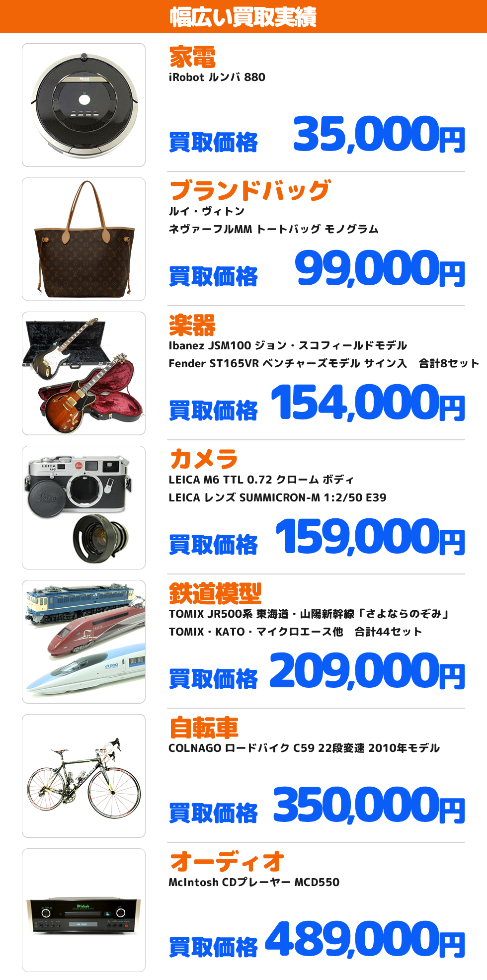 買取金額10万円以上のケース